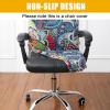 imageSmiry Stretch Printed Computer Office Chair Covers with Zipper Blue GreenBlack 2 Items Bundle