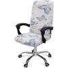 imageSmiry Stretch Printed Computer Office Chair Covers with Zipper White and Beige 2Items Bundle