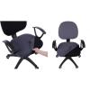 imageSmiry Stretch Office Computer Chair Covers Seat  Backrest Cover Dark Grey 2 Items Bundle