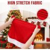 imageSmiry Christmas Chair Covers Set of 8 Red Santa Hat Chair Back Covers Dining Room Washable Removable Slipcovers for Christmas Party Holiday DecorationRed