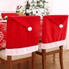 imageSmiry Christmas Chair Covers Set of 8 Red Santa Hat Chair Back Covers Dining Room Washable Removable Slipcovers for Christmas Party Holiday DecorationRed