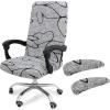 imageSmiry Stretch Printed Office Computer Chair Covers2 Pcs Soft Office Chair Armrest Covers Grey and Black
