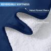 imageSmiry Waterproof Dog Bed Blanket Leakproof Pet Throw Blanket for Bed Couch Sofa Reversible Sherpa Fleece Furniture Protector Cover for Small Medium Large Dogs Cats Grey 50x60 inchesNavy Blue
