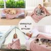 imageSmiry Waterproof Dog Bed Blanket Leakproof Pet Throw Blanket for Bed Couch Sofa Reversible Sherpa Fleece Furniture Protector Cover for Small Medium Large Dogs Cats Grey 50x60 inchesDusty Pink