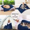 imageSmiry Waterproof Dog Bed Blanket Leakproof Pet Throw Blanket for Bed Couch Sofa Reversible Sherpa Fleece Furniture Protector Cover for Small Medium Large Dogs Cats Grey 50x60 inchesNavy Blue