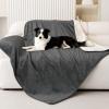 imageSmiry Waterproof Dog Bed Blanket Leakproof Pet Throw Blanket for Bed Couch Sofa Reversible Sherpa Fleece Furniture Protector Cover for Small Medium Large Dogs Cats Grey 50x60 inchesDark Grey