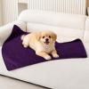 imageSmiry Waterproof Dog Bed Blanket Leakproof Pet Throw Blanket for Bed Couch Sofa Reversible Sherpa Fleece Furniture Protector Cover for Small Medium Large Dogs Cats Grey 50x60 inchesPurple