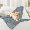 imageSmiry Waterproof Dog Bed Blanket Leakproof Pet Throw Blanket for Bed Couch Sofa Reversible Sherpa Fleece Furniture Protector Cover for Small Medium Large Dogs Cats Grey 50x60 inchesGrey