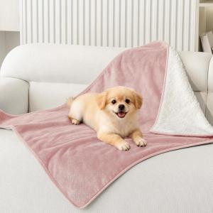 imageSmiry Waterproof Dog Bed Blanket Leakproof Pet Throw Blanket for Bed Couch Sofa Reversible Sherpa Fleece Furniture Protector Cover for Small Medium Large Dogs Cats Grey 50x60 inchesDusty Pink