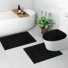imageSmiry Bathroom Rugs 24x16 and Toilet Lid Cover 175x15 Soft and Absorbent Shaggy Bath Mat Machine Washable NonSlip Plush Carpet Runner for Tub Shower and Floor Home DecorBlack