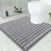 imageSmiry Bathroom Rugs Mat Set 2 Piece 30X20UShaped 24x24 Extra Soft Absorbent Non Slip Rubber Backing Machine Washable Quick Dry Chenille Bath Rug Set for Tub Shower and FloorGrey