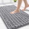 imageSmiry Bathroom Rugs Set 3 Piece Extra Soft Absorbent Non Slip Rubber Backing Machine Washable Quick Dry Chenille Bath Rug Set for Tub Shower and Floor 30quot x 20quot59quot x 20quot 24quot x 16quot Grey