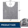 imageSmiry Bathroom Rugs Set 3 Piece Extra Soft Absorbent Non Slip Rubber Backing Machine Washable Quick Dry Chenille Bath Rug Set for Tub Shower and Floor 59quot x 20quot30quot x 20quot UShaped 24quot x 20quot Grey