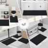 imageSmiry Bathroom Rugs Sets 2 Piece Soft Absorbent Non Slip Rubber Backing Machine Washable Quick Dry Chenille Bath Rug Set for Tub Shower and Floor 30quot x 20quot Plus 24quot x 16quot GreyBlack