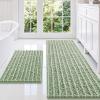 imageSmiry Bathroom Rugs Sets 2 Piece Soft Absorbent Non Slip Rubber Backing Machine Washable Quick Dry Chenille Bath Rug Set for Tub Shower and Floor 30quot x 20quot Plus 24quot x 16quot GreySage Green