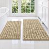 imageSmiry Bathroom Rugs Sets 2 Piece Soft Absorbent Non Slip Rubber Backing Machine Washable Quick Dry Chenille Bath Rug Set for Tub Shower and Floor 30quot x 20quot Plus 24quot x 16quot GreyBeige