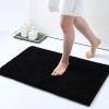 imageSmiry Chenille Bathroom Rugs 24x16 and UShaped Toilet Bath Rugs 24x20 Extra Soft and Absorbent Shaggy Bath Mat Machine Washable NonSlip Plush Carpet Black