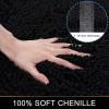 imageSmiry Chenille Bathroom Rugs 24x16 and UShaped Toilet Bath Rugs 24x20 Extra Soft and Absorbent Shaggy Bath Mat Machine Washable NonSlip Plush Carpet Black