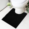 imageSmiry Chenille Bathroom Rugs 36x24 and UShaped Toilet Bath Rugs 24x20 Extra Soft and Absorbent Shaggy Bath Mat Machine Washable NonSlip Plush Carpet Black