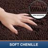 imageSmiry Luxury Chenille Bath Rug Set 2 Piece Extra Soft and Absorbent Shaggy Bathroom Mat Rugs Machine Washable NonSlip Plush Carpet Runner for Tub Shower and Bath Room24x1630quotx20quotBrown