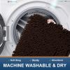 imageSmiry Luxury Chenille Bath Rug Set 2 Piece Extra Soft and Absorbent Shaggy Bathroom Mat Rugs Machine Washable NonSlip Plush Carpet Runner for Tub Shower and Bath Room24x1630quotx20quotBrown
