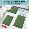imageSmiry Memory Foam Bath Mat 24x16 Extra Soft and Absorbent Bathroom Mats Non Slip Washable Carpet for Floor Shower and Tub Olive Green