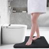 imageSmiry Memory Foam Bath Mat 24x16 and 24x20 UShaped Toilet Extra Soft Absorbent Bathroom Rugs Non Slip Bath Rug Runner for Shower Bathroom Floors Black