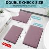 imageSmiry Memory Foam Bath Mat 30x20 Extra Soft and Absorbent Bathroom Mats Non Slip Washable Carpet for Floor Shower and Tub Deep Plum