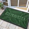 imageSmiry Welcome Mat Indoor Outdoor AllSeason Waterproof Front Door Mat Sturdy Natural Rubber Doormat NonSlip Easy Clean Low Profile Dirt Trapper for Porch Patio Entrance 295x17 GreenGreen