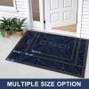 imageSmiry Welcome Mat Indoor Outdoor AllSeason Waterproof Front Door Mat Sturdy Natural Rubber Doormat NonSlip Easy Clean Low Profile Dirt Trapper for Porch Patio Entrance 295x17 GreenNavy