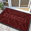 imageSmiry Welcome Mat Indoor Outdoor AllSeason Waterproof Front Door Mat Sturdy Natural Rubber Doormat NonSlip Easy Clean Low Profile Dirt Trapper for Porch Patio Entrance 295x17 GreenWine Red