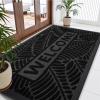 imageSmiry Welcome Mat Indoor Outdoor AllSeason Waterproof Front Door Mat Sturdy Natural Rubber Doormat NonSlip Easy Clean Low Profile Dirt Trapper for Porch Patio Entrance 295x17 GreenBlack