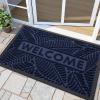 imageSmiry Welcome Mat Indoor Outdoor AllSeason Waterproof Front Door Mat Sturdy Natural Rubber Doormat NonSlip Easy Clean Low Profile Dirt Trapper for Porch Patio Entrance 295x17 GreenNavy
