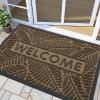 imageSmiry Welcome Mat Indoor Outdoor AllSeason Waterproof Front Door Mat Sturdy Natural Rubber Doormat NonSlip Easy Clean Low Profile Dirt Trapper for Porch Patio Entrance 295x17 GreenBrown