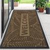 imageSmiry Welcome Mat Indoor Outdoor AllSeason Waterproof Front Door Mat Sturdy Natural Rubber Doormat NonSlip Easy Clean Low Profile Dirt Trapper for Porch Patio Entrance 295x17 GreenBrown