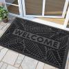imageSmiry Welcome Mat Indoor Outdoor AllSeason Waterproof Front Door Mat Sturdy Natural Rubber Doormat NonSlip Easy Clean Low Profile Dirt Trapper for Porch Patio Entrance 295x17 GreenGrey