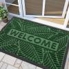 imageSmiry Welcome Mat Indoor Outdoor AllSeason Waterproof Front Door Mat Sturdy Natural Rubber Doormat NonSlip Easy Clean Low Profile Dirt Trapper for Porch Patio Entrance 295x17 GreenGreen