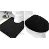 imageSmiry Bathroom Rugs and Toilet Lid CoverMachine Wash Dry Non Slip Absorbent Shaggy Bath Rug for Bath Room Shower and Tub UShaped 24quot x 20quot175quot x 15quot Black