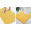 imageSmiry Chenille Bathroom Rugs 24x16 and UShaped Toilet Bath Rugs 20x20 Extra Soft and Absorbent Shaggy Bath Mat Machine Washable NonSlip Plush Carpet Yellow