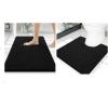 imageSmiry Chenille Bathroom Rugs 30x20 and UShaped Toilet Bath Rugs 20x20 Extra Soft and Absorbent Shaggy Bath Mat Machine Washable NonSlip Plush Carpet Black