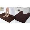 imageSmiry Chenille Bathroom Rugs 36x24 and UShaped Toilet Bath Rugs 24x20 Extra Soft and Absorbent Shaggy Bath Mat Machine Washable NonSlip Plush Carpet Brown
