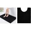 imageSmiry Chenille Bathroom Rugs 36x24 and UShaped Toilet Bath Rugs 24x20 Extra Soft and Absorbent Shaggy Bath Mat Machine Washable NonSlip Plush Carpet Black