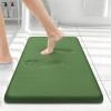 imageSmiry Memory Foam Bath Mat 24x16 Extra Soft and Absorbent Bathroom Mats Non Slip Washable Carpet for Floor Shower and Tub Olive Green