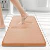 imageSmiry Memory Foam Bath Mat 24x16 Extra Soft and Absorbent Bathroom Mats Non Slip Washable Carpet for Floor Shower and Tub Peach