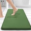 imageSmiry Memory Foam Bath Mat 30x20 Extra Soft and Absorbent Bathroom Mats Non Slip Washable Carpet for Floor Shower and Tub Olive Green