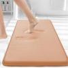 imageSmiry Memory Foam Bath Mat 30x20 Extra Soft and Absorbent Bathroom Mats Non Slip Washable Carpet for Floor Shower and Tub Peach