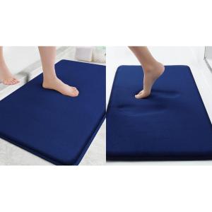 imageSmiry Memory Foam Bath Mat Set 24x16 and 30quotx20quot Navy Blue Super Soft Absorbent Bathroom Rugs Non Slip Bath Rug Runner for Shower Bathroom Floors