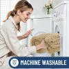 imageSmiry Bathroom Rugs Sets 2 Piece Soft Absorbent Chenille Machine Washable Non Slip Shaggy Bath Rug Set for Tub Shower and Floor 34x2130x20 WhiteBeige