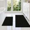 imageSmiry Bathroom Rugs Sets 2 Piece Soft Absorbent Chenille Machine Washable Non Slip Shaggy Bath Rug Set for Tub Shower and Floor 34x2130x20 WhiteBlack