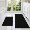imageSmiry Bathroom Rugs Sets 2 Piece Soft Absorbent Chenille Machine Washable Non Slip Shaggy Bath Rug Set for Tub Shower and Floor 34x2130x20 WhiteBlack